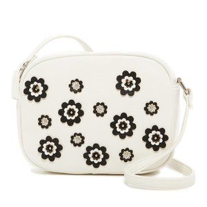 LOOK 50%Off Nine West Camera Ready Crossbody bag White with Black &White Flowers